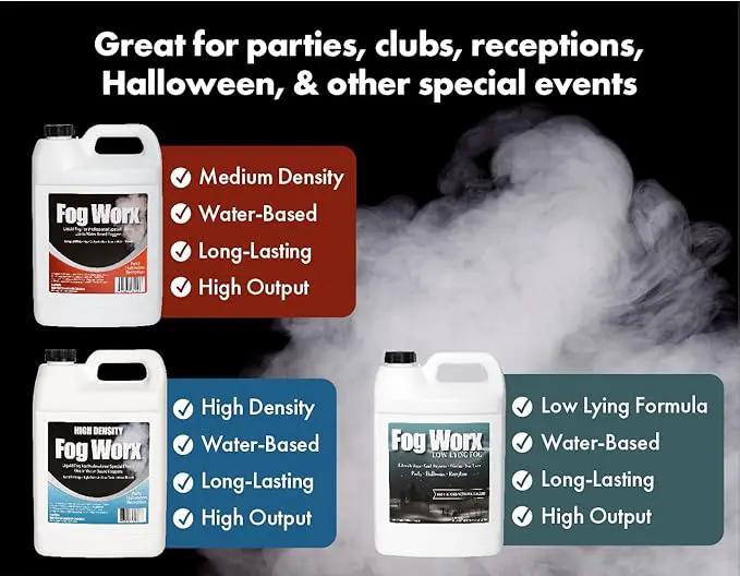 FogWorx Extreme High Density Fog Juice - Quart – 32 Fluid Ounces of Long Lasting, High Output, Odorless Water Based Machine Fluid for 400 to 1500 Watt Machines by GreenHaven Gardens
