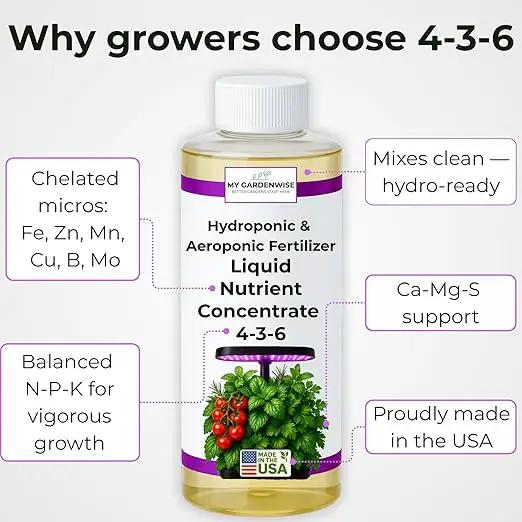 Liquid Plant Food – Hydroponics Nutrients for Indoor House Plants, Tomato, Strawberry, Lucky Bamboo, Lettuce, Vegetable Garden & Herbs – Aero Nutrients Liquid Fertilizer for All Growing Systems (16oz) by GreenHaven Gardens
