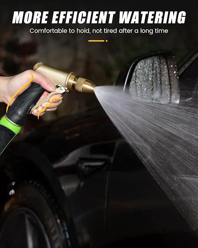 RAINPOINT Garden Hose Nozzle, Upgraded Heavy Duty Metal Spray Nozzle, High Pressure Water Nozzle with Adjustable Spray Patterns for Watering Plants, Car Washing, and Pet Showering by GreenHaven Gardens