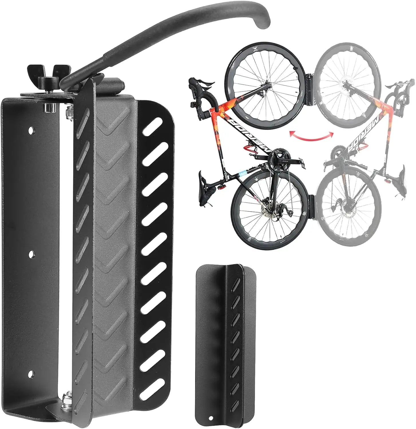 All Metal Bike Wall Mount Vertical, Swivel Bike Hangers For Garage, Bike Rack Garage Wall, Bicycle Hooks, Garden Indoor Outdoor Storage, All Metal (1Pack) by GreenHaven Gardens