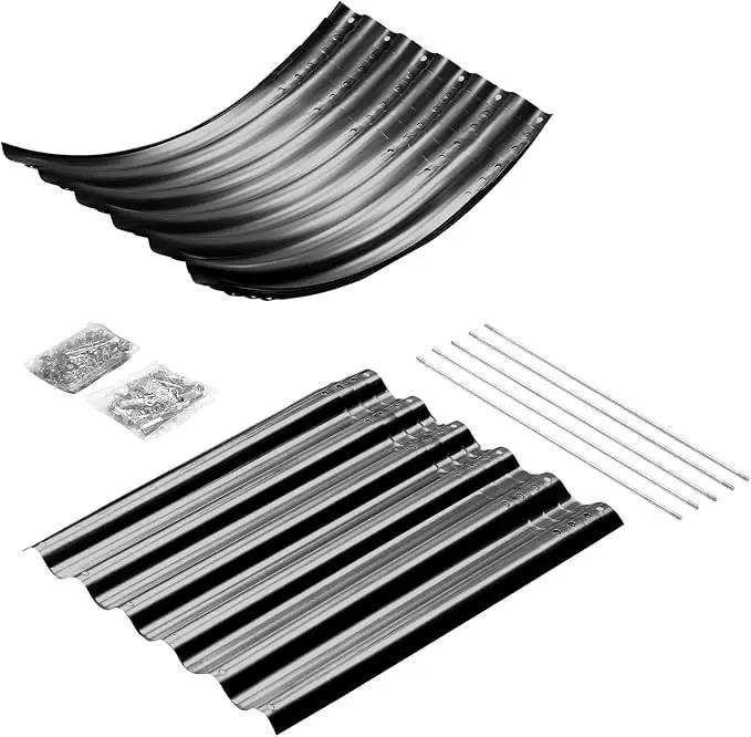 Land Guard 6x3x1.5ft Galvanized Raised Garden Bed Kit, Metal Planter Boxes Outdoor, Oval Metal Raised Garden Bed for Vegetables, Flowers (Dark Gray) by GreenHaven Gardens