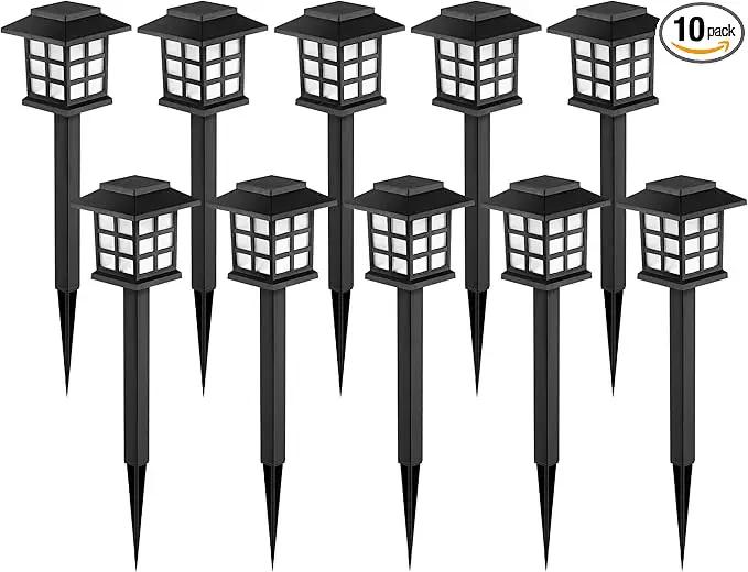 GIGALUMI Solar Outdoor Lights，10 Pack LED Solar Lights Outdoor Waterproof, Solar Walkway Lights Maintain 10 Hours of Lighting for Your Garden, Landscape, Path, Yard, Patio, Driveway by GreenHaven Gardens