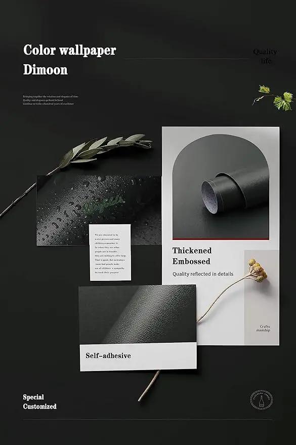 Dimoon 118''x17.7'' Dark Green Peel and Stick Wallpaper Contact Paper Modern Self Adhesive Wall Paper Removable Renter Friendly Textured Solid Color Shelf Vinyl Roll (118''x17.7'',Black Jadeite) by GreenHaven Gardens