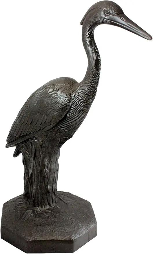 Emsco Group 92200 Lightweight Great Heron Garden Statue, 31", Bronze by GreenHaven Gardens