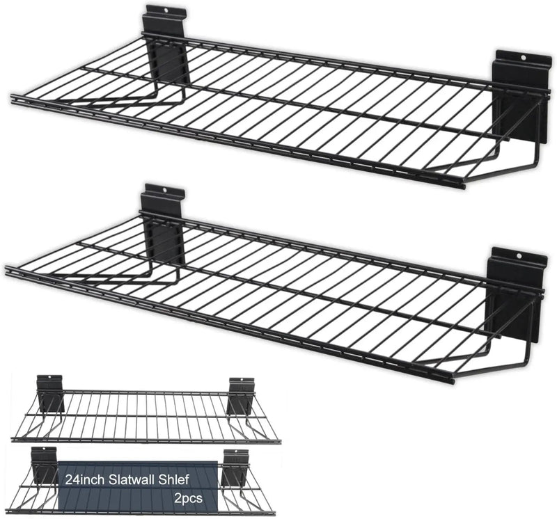 Slatwall Panel Garage Organizer PVC Slatwall Heavy Duty Wall Mounted Rack, Interlocking Slat Wall Panels for Tool Organization Peg Board(2 Pack Black) by GreenHaven Gardens