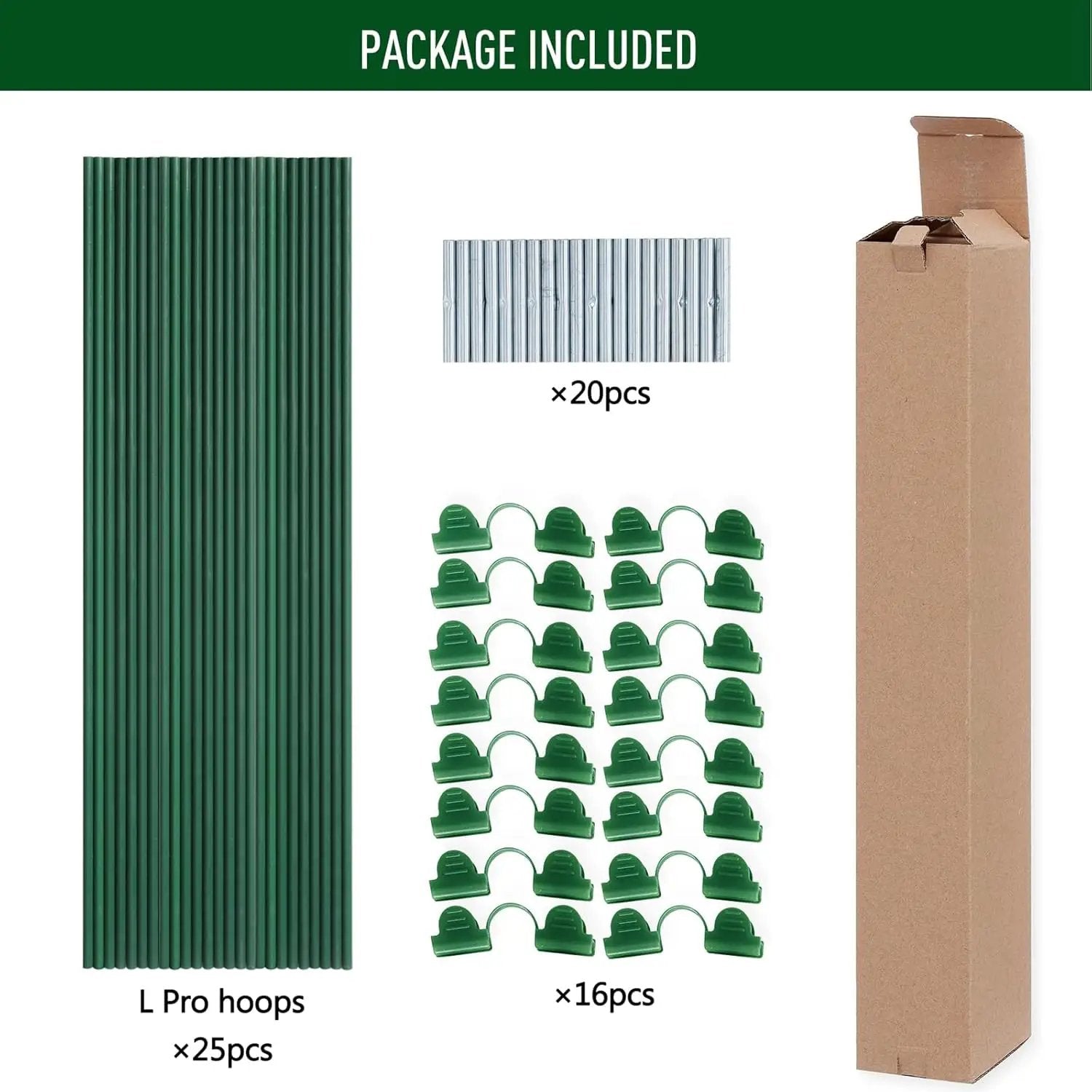 MAXPACE Greenhouse Hoops for 2.7ft or Wider Grow Tunnel, Rust-Free Fiberglass Support Hoops Frame for Garden Fabric, DIY Plant Support Garden Stakes, Gardening Supplies, 25pcs by GreenHaven Gardens