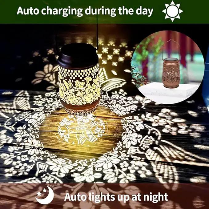 2 Pack Hummingbird Solar Lanterns Garden Decor, Birthday Gifts for Mother Grandma ,Metal Hanging Solar Lights Waterproof Outdoor Decoration, LED Lanterns for Yard Patio Lawn Pathway Landscape by GreenHaven Gardens