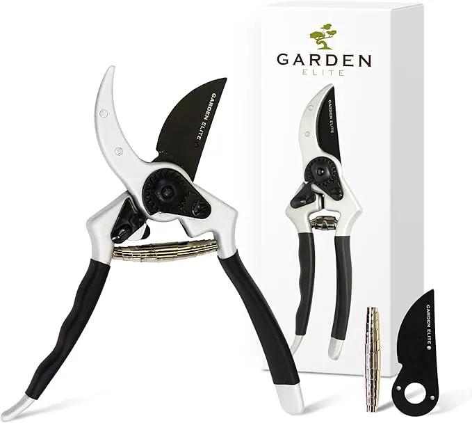 Razor Sharp Bypass Pruning Shears - Lifetime Replacement - Free Extra Blade, Spring & eBook - Japanese Steel - Premium Hand Pruners - Garden Shears - Garden Clippers - Secateurs with Ergonomic Handles by GreenHaven Gardens
