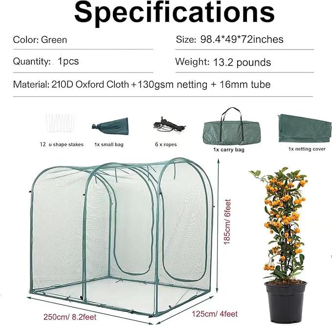 Poray Large Tunnel 8.2'x4' Plant Netting Cover, 6FT Tall Crop Cage Tomato Netting,Pest Guard Cover for Vegetables &Fruits,Durable Gardening Net for Plant and Animal by GreenHaven Gardens