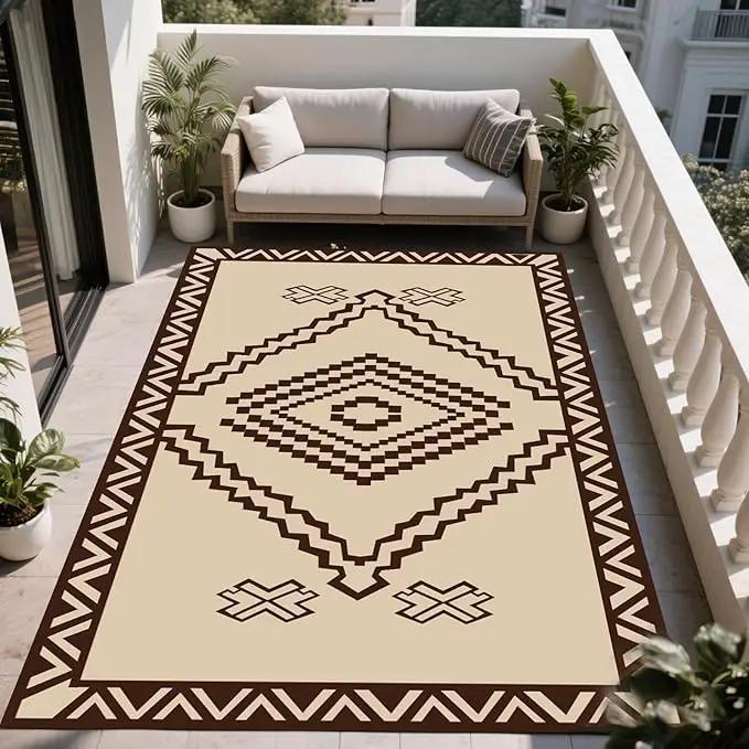 WILDROOTS 5x8 Feet Del Diamond Plastic Outdoor Rug, Stain Resistant Waterproof Reversible Outdoor Patio Rug, Fade Resistant Camping Rug by GreenHaven Gardens