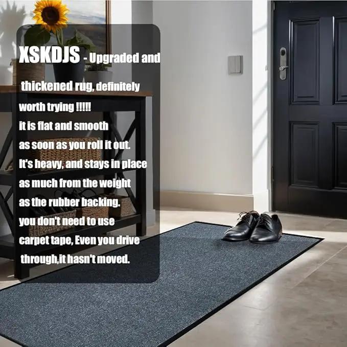 Heavy Duty Doormat, 3'x10' Indoor Outdoor Entry Rug, Commercial Entrance Mat with Rubber Border, Durable Welcome Mat, Rubber Backing Non Slip Doormat for Entryway, Large Garage Floor Mat by GreenHaven Gardens