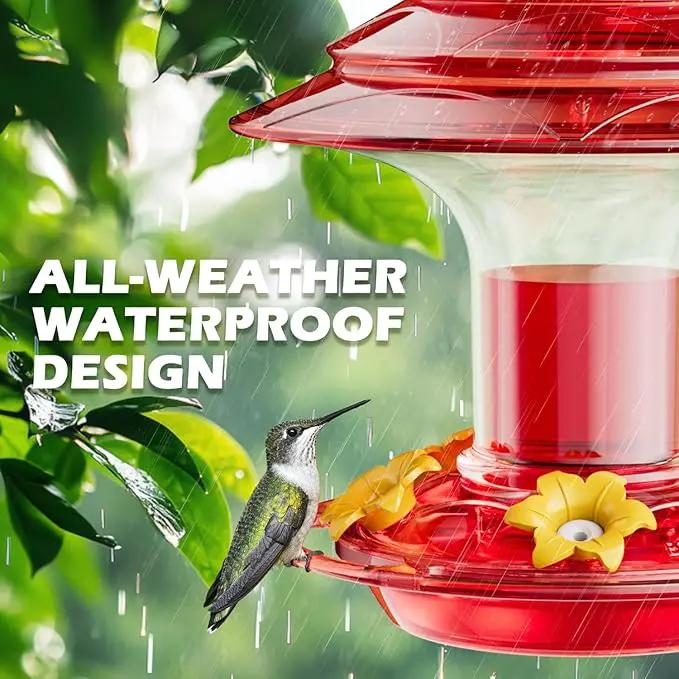Birdream Hummingbird Feeder for Outdoors Hanging 40oz 10 Feeding Ports, 2 Pack Humming Bird Feeder with Ant Moat Brush Leak Proof - Red by GreenHaven Gardens