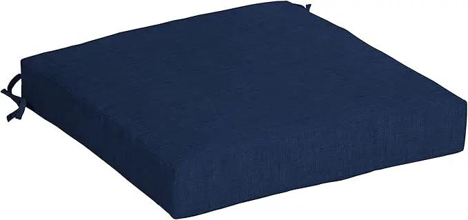 Arden Outdoor Seat Cushion, 19 x 19, Rain-Proof, Fade Resistant Sapphire Blue Leala by GreenHaven Gardens