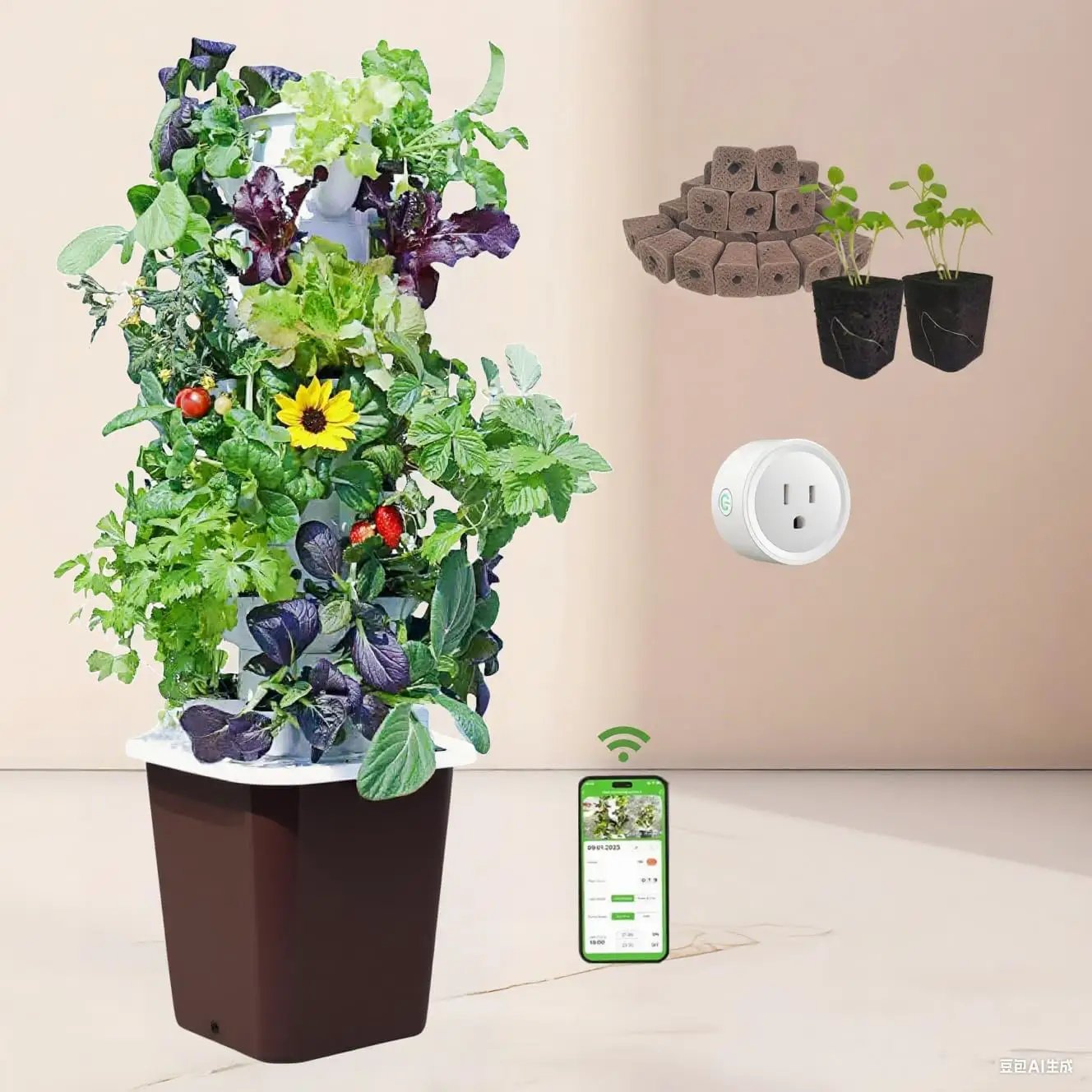 Hydroponics Growing System kit, Vertical hydroponic Garden ，Outdoor Indoor hydroponics Growing System，Lettuce Grow Tower,Pump System, Auto Timer, 30 Pods,Gardening Gift by GreenHaven Gardens