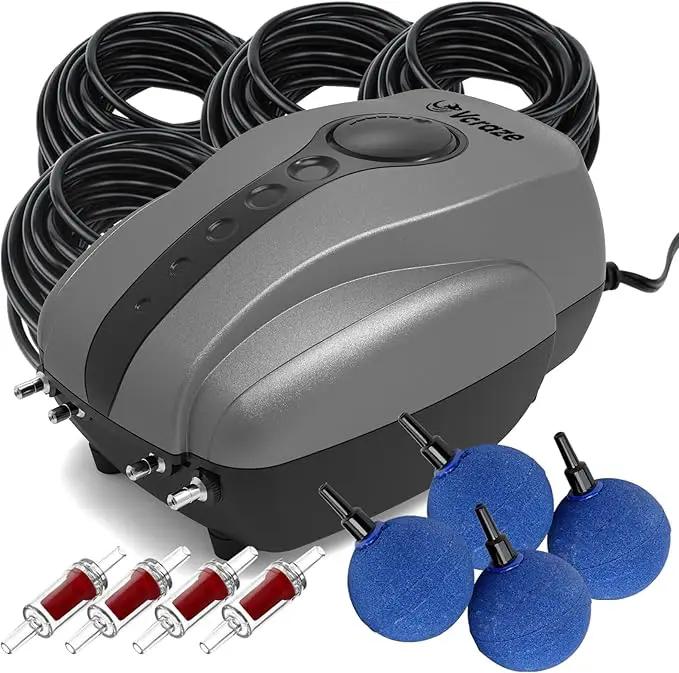 Pond Aerator Pump Pond Aeration Kit with Check Valves Air Stones Airline Tubing, All-in-1 Pond Deicer Pond Air Pumps for Outdoor Ponds up to 2000 Gallon by GreenHaven Gardens