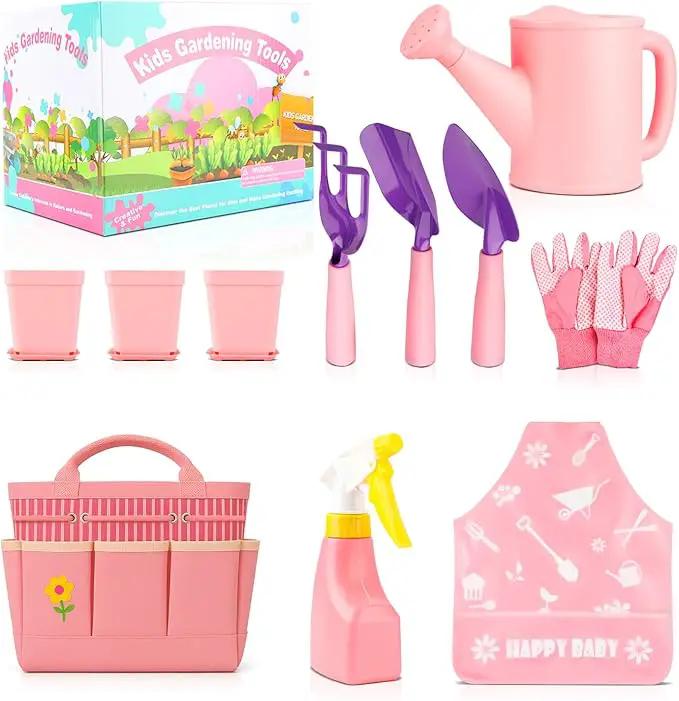 Kids and Toddler Gardening Set, Little Girls Gardening Set, Gardening Tools and Gifts for Kids Ages 4–8 by GreenHaven Gardens