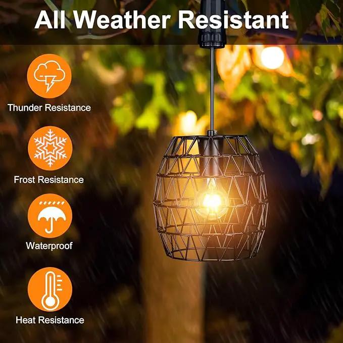 pearlstar Battery Operated Outdoor Hanging Light — Outdoor Indoor Pendant Chandelier Waterproof Porch Gazebo Patio Pendant Lantern Chandelier Lighting by GreenHaven Gardens