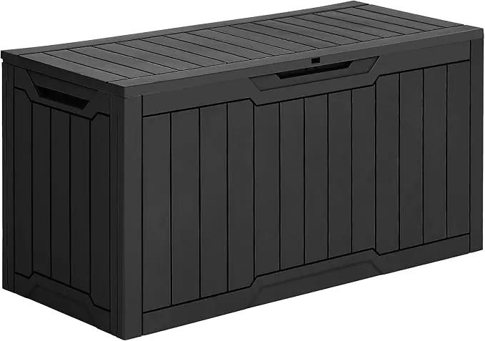 YITAHOME 80 Gallon Outdoor Storage Box, Large Water Resistant Resin Deck Box, Indoor Outdoor Lockable Storage Container for Patio, Garden, Cushions, Tools, Equipment (Black) by GreenHaven Gardens