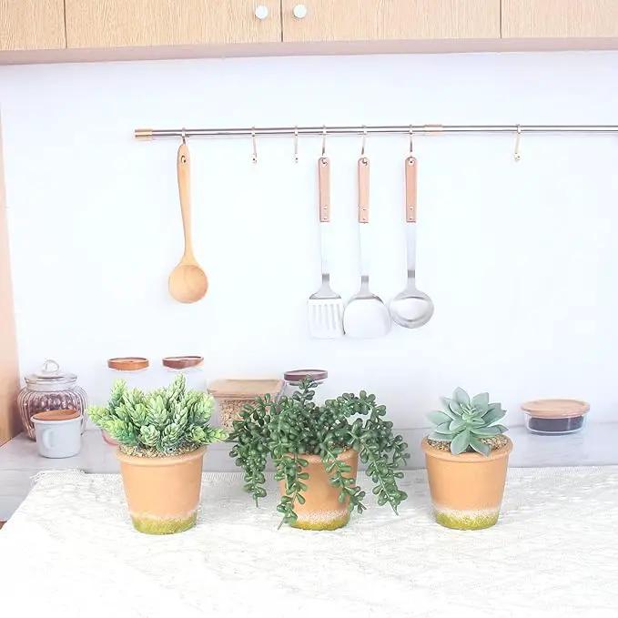 3 Pcs Artificial Succulent Plants Potted False Succulent Plants Potted Faux Potted Plant Family Office Bookshelf Decor by GreenHaven Gardens