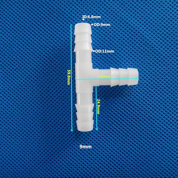 Unifizz T - Piece Hose Equal Paths Tube Accessories,9mm Equal Paths Plastic Hose Tube Connector For Cooling Watering Irrigation, Transparent, 10Pcs by GreenHaven Gardens