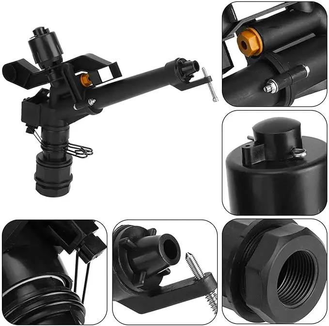 Rocking Arm Sprinkler, 1.5in to 1in DN25 Female Thread Adjustable 360 Degree Rotating Rocking Arm Impact Mini Sprinkler with Nozzle Set by GreenHaven Gardens