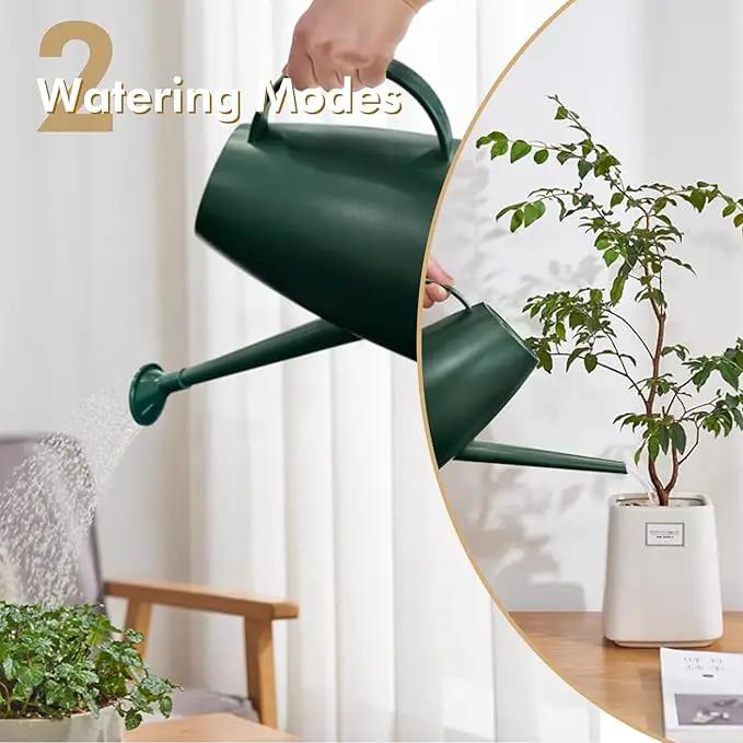 Watering Can for Indoor Outdoor Plants, Modern Small Watering Cans with Removable Nozzle, Long Spout Watering Can for Indoor Bonsai Plants Garden Flowers 1/2 Gallon 1.8L 60OZ (Dark Green) by GreenHaven Gardens