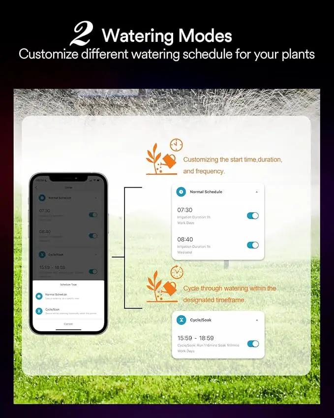 Lumary Smart Sprinkler Timer, WiFi Water Timer for Garden Hose, Brass Inlet Water Hose Timer, Manual/Automatic Irrigation Timer, App/Voice Control Work with Alexa (Gateway Included), Orange, L-WT1A1 by GreenHaven Gardens