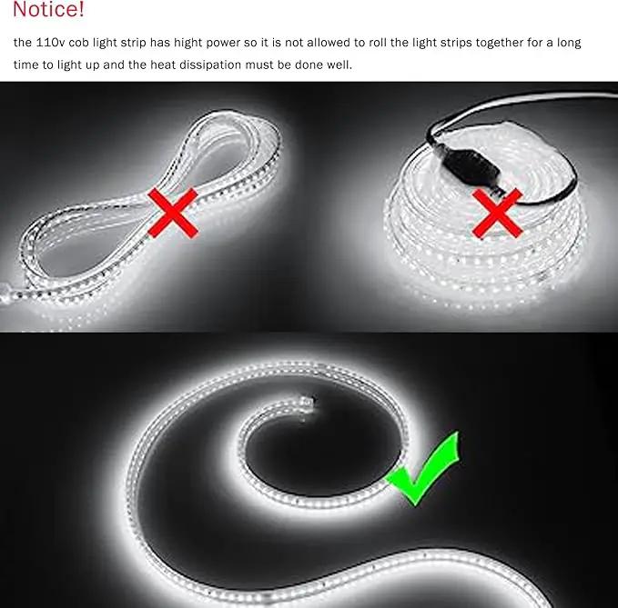 White LED Strip Lights Waterproof, AC 110V, 1800LEDs, 6500k Outdoor LED Rope Light 15M/49.2ft for Garden, Patio, Indoor Outdoor Decoration by GreenHaven Gardens
