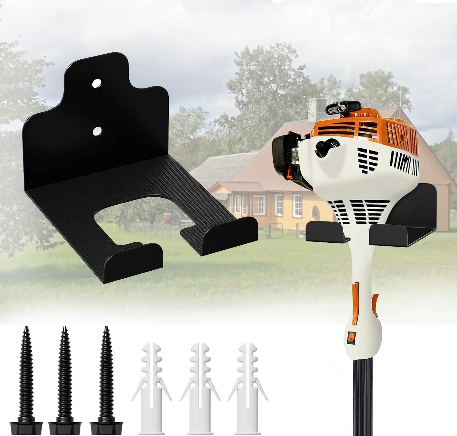 Garage Organizer Trimmer Rack, Wall Mounted Tool Hanger for Grass Trimmer, Hedge Trimmer, Weed Whackers & Garden Tools – Heavy Duty, Space-Saving, Anti-Rust Storage Rack for Garage & Home,1 PCS by GreenHaven Gardens