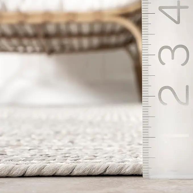 nuLOOM 2' x 8' Solid Hand Braided Indoor/Outdoor Area Rug, Pet-Friendly, High Traffic, Weather Resistant, for Patio, Balcony, Bedroom, Living, Dining Room, Wynn Ivory by GreenHaven Gardens