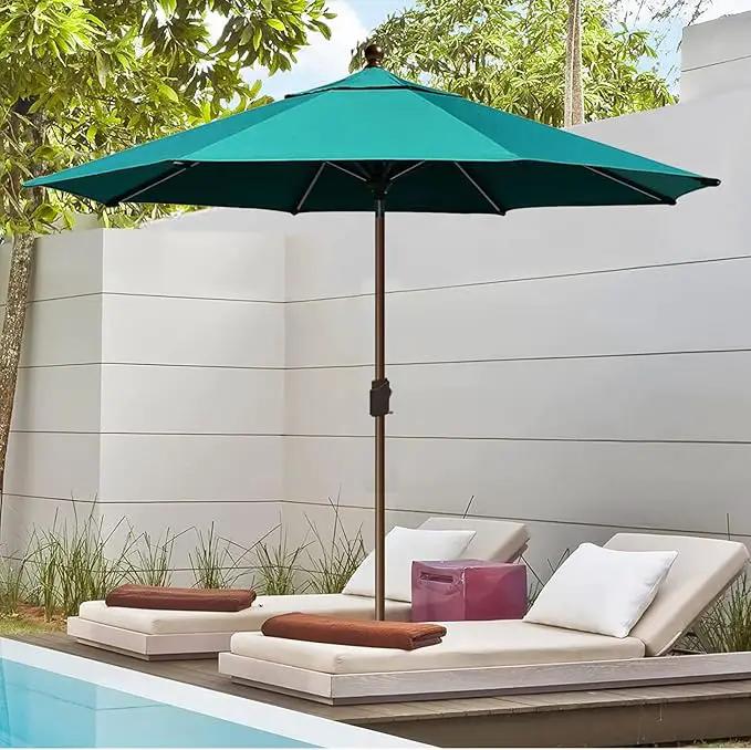 EliteShade USA 10-Year-Non-Fading 10Ft Market Umbrella Patio Umbrella Outdoor Table Umbrella with Ventilation, Teal by GreenHaven Gardens