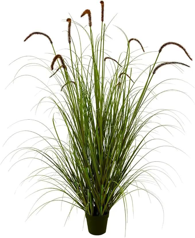 Artificial Plant 5ft(1pack) Tall Artificial Grass Plant,Faux Plants Indoor Home Decorative Artificial Plants & Flowers in Pot Fake Plant, House Plant Indoor by GreenHaven Gardens