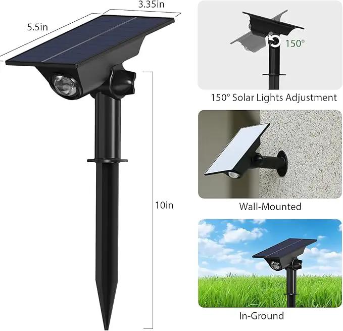 4 Pack Solar Power Spot Lights Outdoor Waterproof LED Dusk to Dawn Landscape Spotlight for Outside Yard, Tree, Flag, Plants, Fountain, Statues, 2 Modes, 18 Hours Accent Ambient Lighting (Warm Light) by GreenHaven Gardens