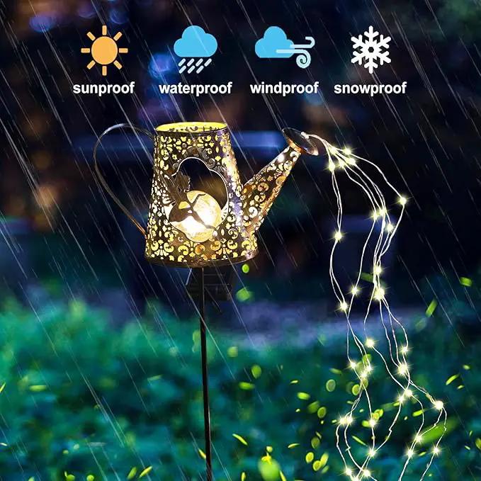 YJFWAL Solar Watering Can with Warm White LED Lights Outdoor Waterproof Fairy Garden Decor for Pathway, Yard, Lawn, Patio Perfect Decorations Gardening Gifts, Birthday Present for Women, Mom, Grandma by GreenHaven Gardens