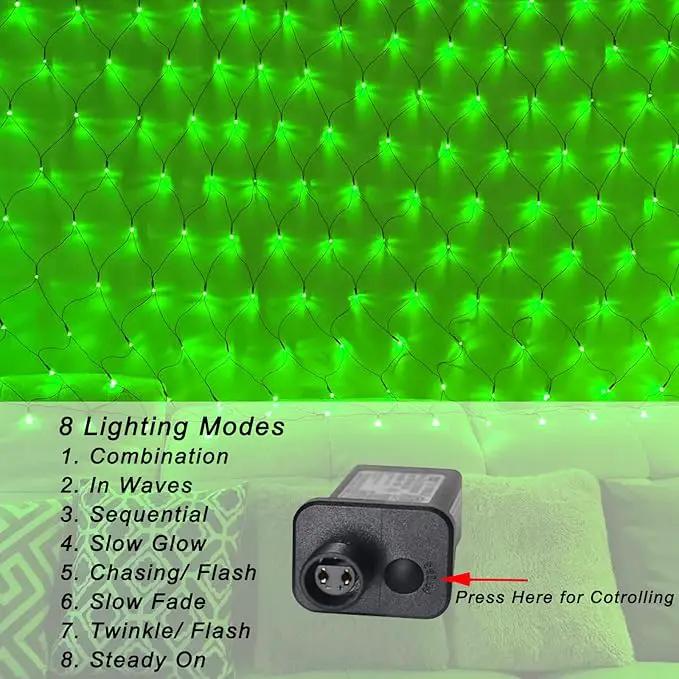 Green Net Outdoor Mesh Lights for St Patrick's Day, 14.8ft x 5ft 300 LED String Lights, 8 Modes Connectable Fairy Mesh for Christmas, Bushes, Tree, Party, Garden Decor by GreenHaven Gardens