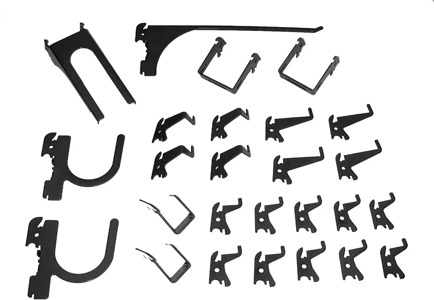 Wall Control Metal Pegboard Organizer 4ft Standard Storage Kit with Tool Board & B Slotted Storage Panel Deluxe Black Hooks by GreenHaven Gardens