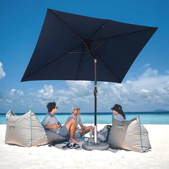 SUNVIVI OUTDOOR Patio Umbrella, 6.5' x 10' Rectangular Patio Umbrella, Metal Pole Square Outdoor Umbrella with Crank and Push Button Tilt, 6 Steel Ribs, Polyester Canopy by GreenHaven Gardens
