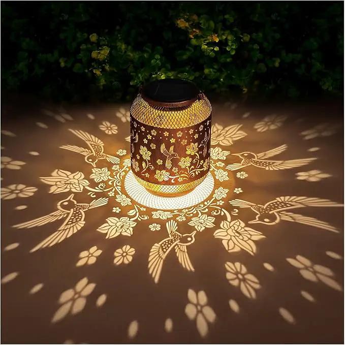 Hummingbird Solar Lanterns Outdoor Waterproof Garden Decor Birthday Gifts for Women Mom Grandma, Hanging Solar Lights Metal Lantern Decoration Outside for Yard, Patio, Backyard, Porch by GreenHaven Gardens