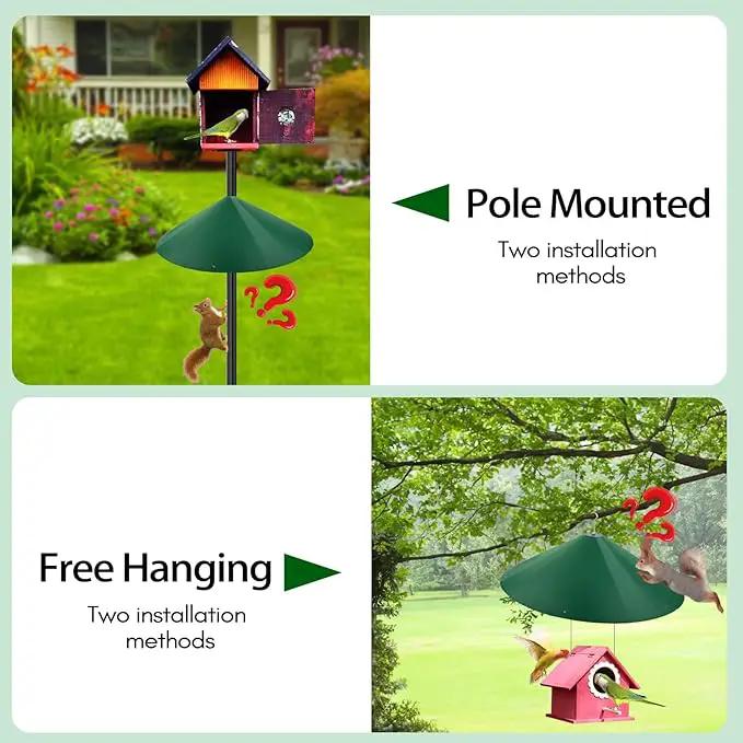 24-inch Large Outdoor Squirrel Baffles for Bird Feeders Pole, Squirrel Baffle with Metal Frame, Squirrel Guard for Bird Houses, Two Way Use, Green Color by GreenHaven Gardens
