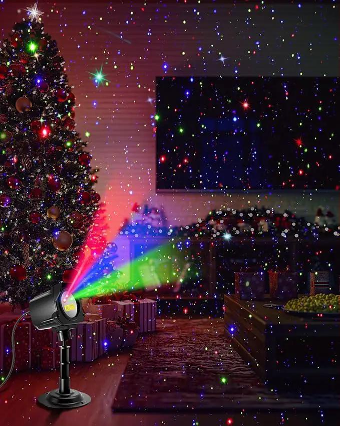 Laser Christmas Projector Lights Outdoor, Christmas Decorations Stars Light Show, Efficient Heat Dissipation, Waterproof, Holiday Projector Decorations for House/Garden/Party/Wedding (Black) by GreenHaven Gardens