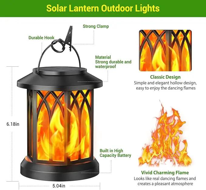 KOOPER 6 Pack Solar Lantern Outdoor Lights, Upgraded Flickering Flame Solar Lanterns Lights Outdoor Waterproof, Hanging Outdoor Solar Lanterns Lights, Solar Powered Lanterns for Yard Garden Decor by GreenHaven Gardens
