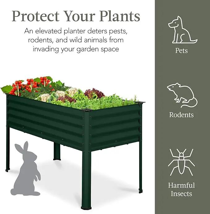 Best Choice Products 48x24x30in Galvanized Raised Garden Bed, Metal Elevated Planter Box, Vegetable Garden for Backyard, Patio, Balcony - Dark Green by GreenHaven Gardens