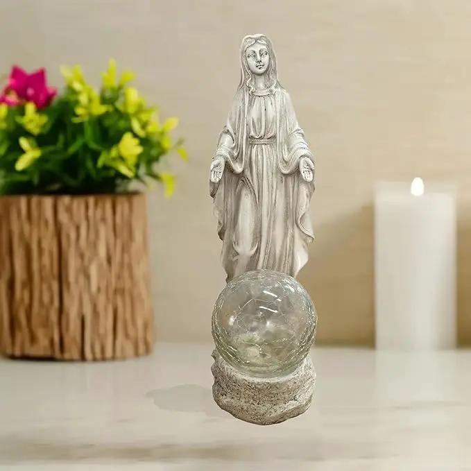 Solar Garden Decor Virgin Mary Figure with Lights,Blessed Mother Outdoor Statue for Home/Garden Decor, Gift for Women/Monther(11.22" H) by GreenHaven Gardens