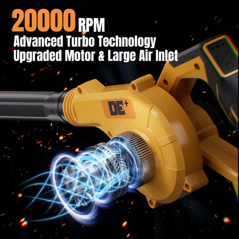DeForce Electric Leaf Blower Cordless for Dewalt 20v Max Battery, 4 in 1 Blower, 3 Speed Modes, 190 MPH, Battery Powered Leaf Blower w/Extended Tube for Leaves, Lawn Care, Patio, Dust(Bare Tool Only) by GreenHaven Gardens
