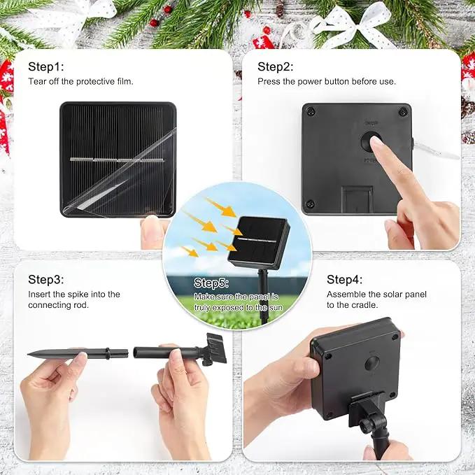 Solar Christmas Lights Outdoor Waterproof, Meteor Shower Lights Solar Powered, 16 Inches 8 Tube 288 LED Solar Icicle Tree Lights for Tree Bushes Holiday Parties Christmas Patio Decor, Pure White by GreenHaven Gardens