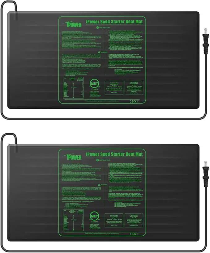 iPower 48" x 20" Waterproof Durable Seedling Heat Mat Warm Hydroponic Plant for Indoor Gardening Germination Starting, 2 Pack by GreenHaven Gardens