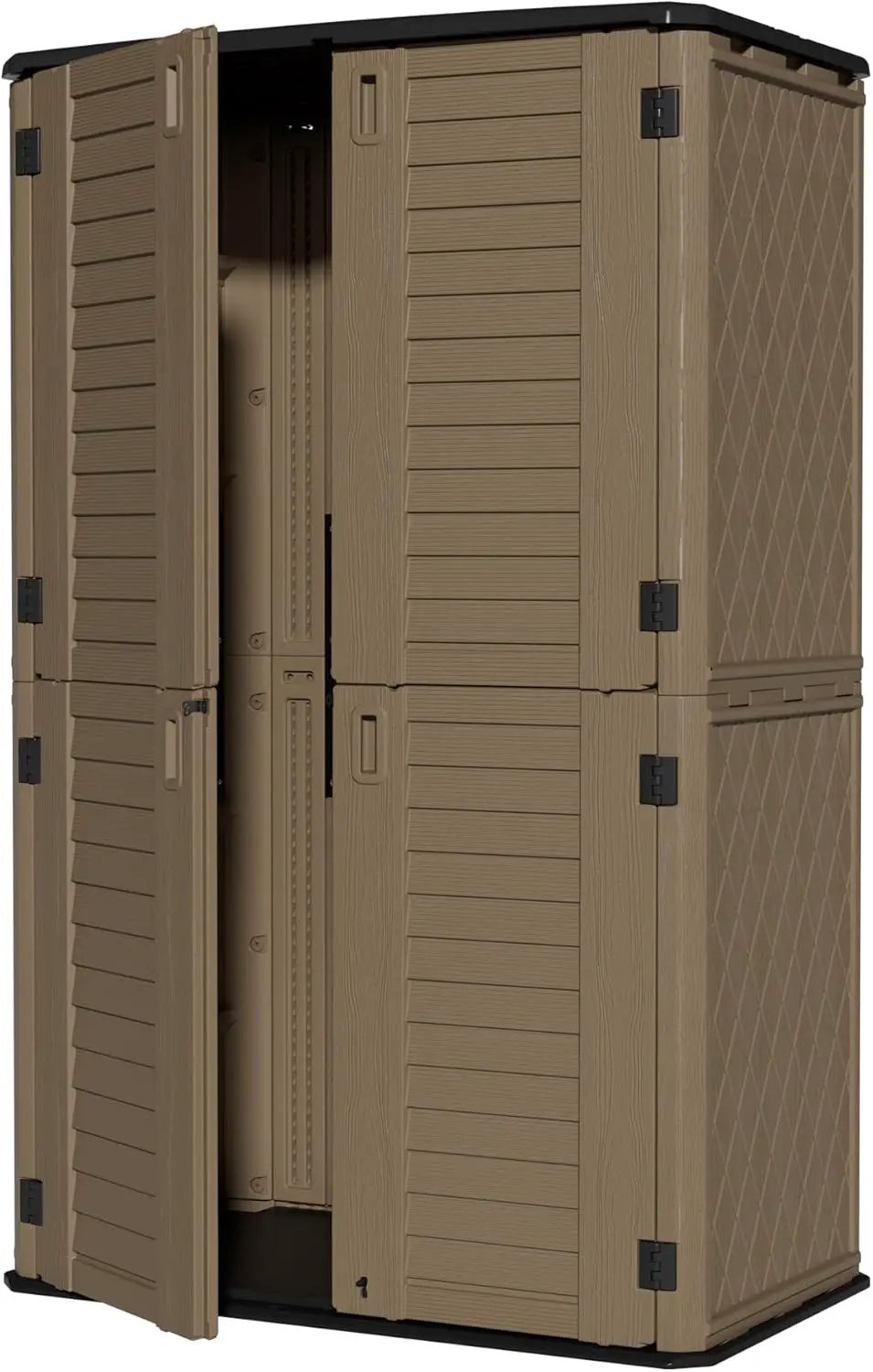 ZZM Large 67 Cu.ft Waterproof Storage Shed, Outdoor Storage Cabinet，Durable Resin Storage for Patio Furniture, Garden Tools, Pool Accessories, Mower Storage (Coffee) by GreenHaven Gardens