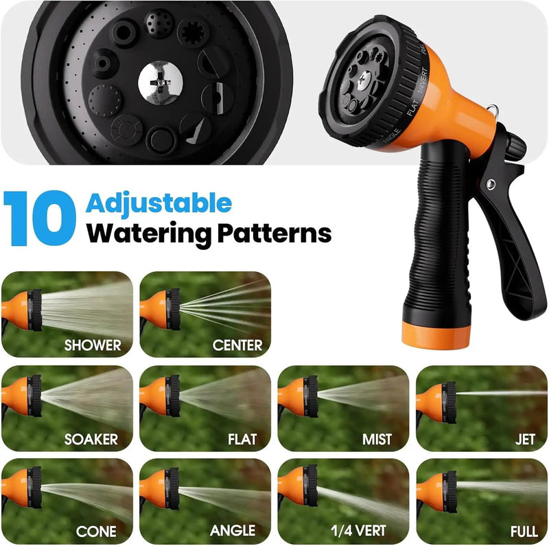 Garden Hose Metal 25 FT, Flexible Stainless Steel Water Hose with 10 Function Nozzle, Kink Free, Lightweight & Durable, Crush Resistant Fitting, Puncture Proof Hose for Yard, Rv, 600 PSI 2025 New by GreenHaven Gardens