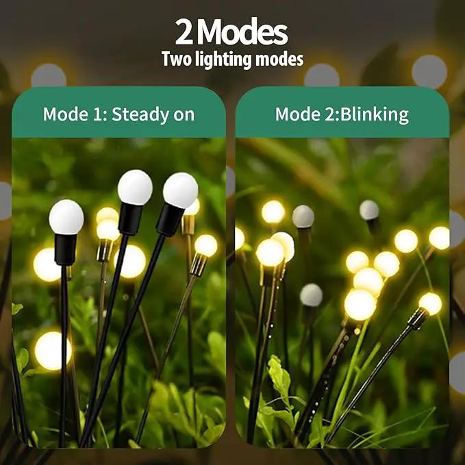 Solar Garden Lights, 4 Pack 32 LED Outdoor Firefly Lights, Waterproof Solar Pathway Lights, Swaying Decorative Solar Lights for Yard, Patio, Pathway, and Garden, Warm White Glow by GreenHaven Gardens