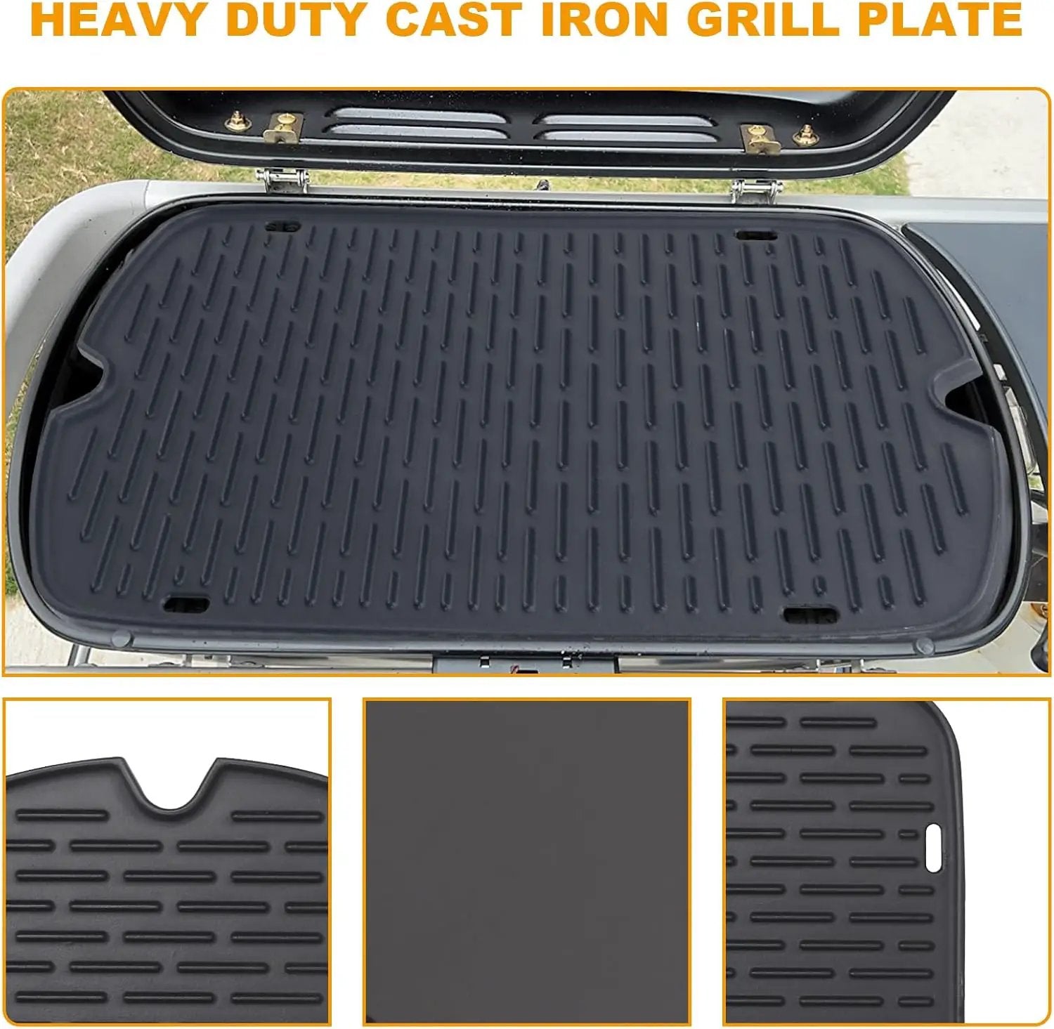 Cast Iron Grill Griddle for Weber 9010001 9011701 9013001 9020001 9030001 Traveler Portable Grill Accessories, Reversible Full Size Cooking Plate with Carry Bag by GreenHaven Gardens